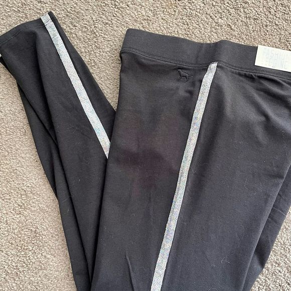 Pink Victoria’s Secret bling cotton leggings NWT sz M HTF - Picture 5 of 6